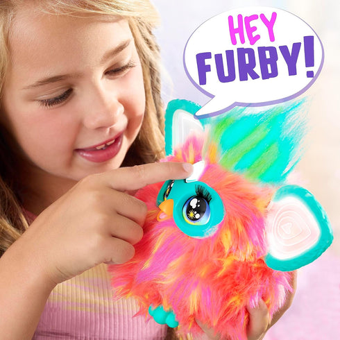 Furby Coral Interactive Plush Toy with 15 Fashion Accessories for 6 Year Old Girls & Boys