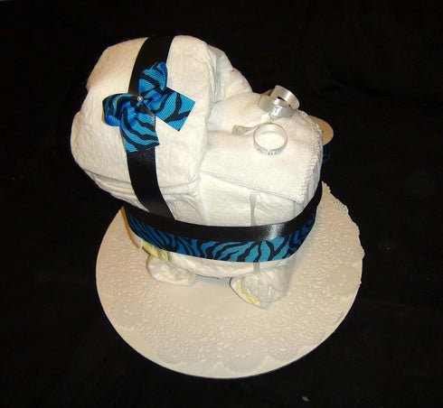 Body TST Diaper Cake Stroller Centerpiece (baby blue) by Little KG's Dreams