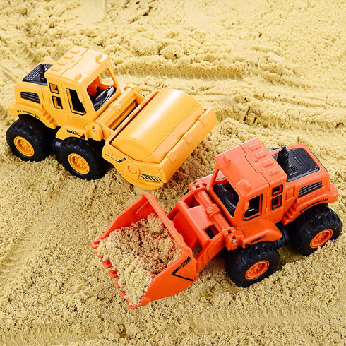 4 Pack Colorful Friction Powered Construction Truck Toys for 3 Years Old Boys and Girls Kids