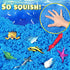 3-5, 17x11.5x10.2 Inches Carolart Ocean Sensory Table with Sands, Bin with Lid, Indoor Outdoor Use, Sand Art Kit