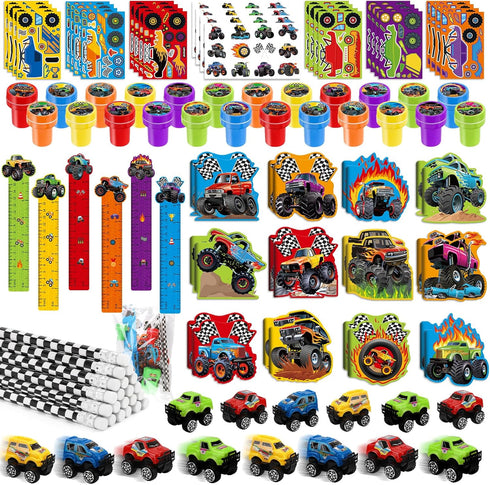 BenLouis 96Pcs Monster Truck Party Favors Truck Car Birthday Stampers Stickers School