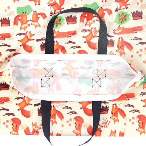 wegreeco Reusable Wet Dry Cloth Diaper Bag - Orange Fox Design