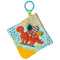 Mary Meyer Pebblesaurus Crinkle Teether Toy - 6 x 6-Inches Dinosaur with Baby Paper and Squeaker