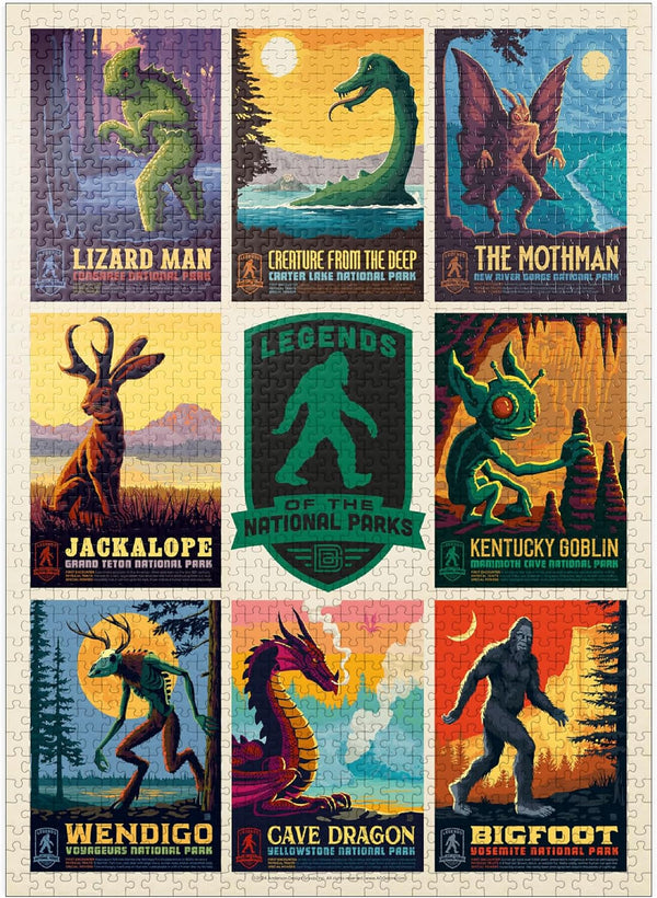 MyPuzzle Legends of The National Parks: Multi-Image Print - Edition 1, 1000 Piece Puzzle