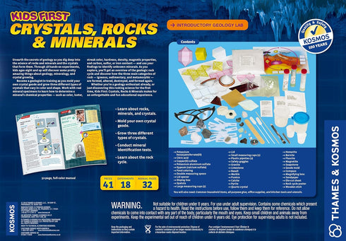 Thames & Kosmos Kids First Crystals, Rocks & Minerals Science Experiment Kit, Intro to Geology for Early Learners