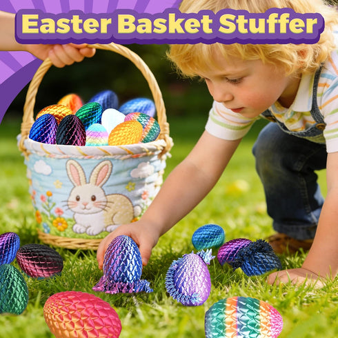 12PCS 3D Set Impossmaker Dragon Eggs with Dragon Inside, Easter Basket Stuffers Mini Easter Egg Articulated Unique