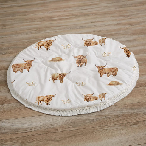 Sweet Jojo Designs Baby Play Mat (Boho Highland Cow) for Girls/Boys, Infant,