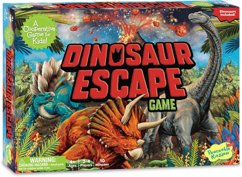 Peaceable Kingdom Dinosaur Escape Cooperative Memory Game of Logic and Luck for 2-4 Kids Ages 4+