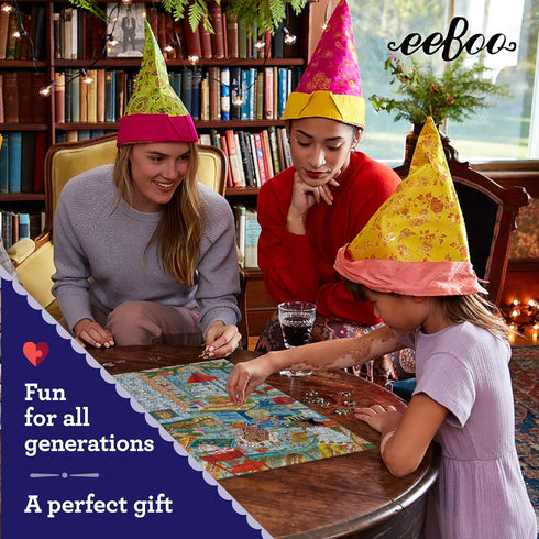 1000 23" 23" eeBoo Piece Puzzle - Swedish Holiday Kitchen Jigsaw Puzzle for Adults, Square x Made with Recycled Board