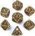 Metal Skull Dice Set, Hollow Multi-Sided Dungeons & Dragons Dice, 7CPS Role-playing Dice Set, Ancient Bronze