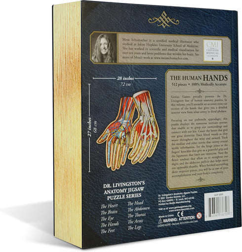 Dr. Livingston's Human Hands Anatomy Puzzle - A Medically Accurate Jigsaw Puzzle of the Hands - Educational