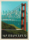 MyPuzzle San Francisco - Golden Gate Bridge Skyline Vintage Poster, Premium 1000 Piece Jigsaw Puzzle