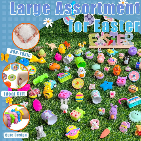 200 SQZUWIT Pcs Easter Egg Fillers Basket Stuffers Essentials, Small Miny Toys Bulk Assortment Gift for Kids Girls Boys