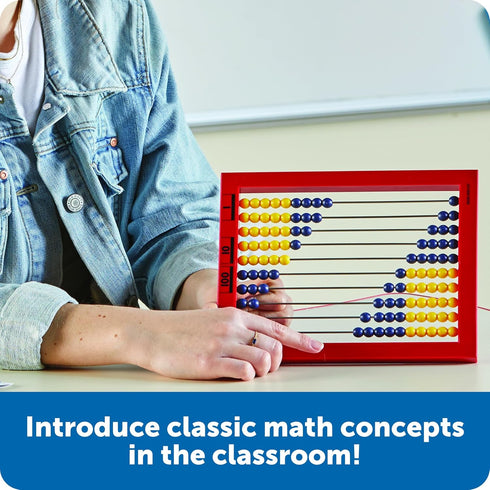 Learning Resources 2-Color Desktop Abacus, Red Frame, Color Coded, Math Concepts, Ages 5+