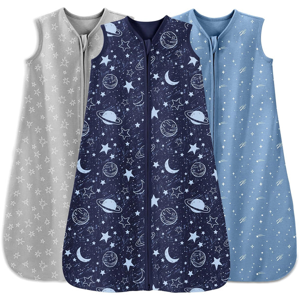 Unnivoll Baby Sleep Sack 6-12 Months 3 Pack 100% Cotton Lightweight 0.5