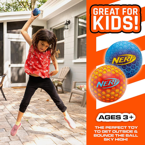 NERF Super High Bounce Ball - 2 Balls Included, Durable and Lightweight for Indoor and Outdoor Fun
