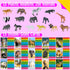 15 PCS Safari Animal Figurines with 15 Flashcards, Realistic Zoo Animal Figures, Montessori Educational Matching Game