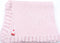 Sanjit Knitted Hand Crochet Finished Pink Cotton Blanket Trimmed with Santa Applique