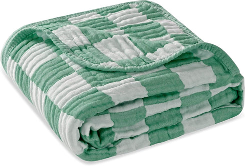 Ultra Soft Muslin Baby Blanket, Viscose from Bamboo and Muslin from Cotton, Versatile Swaddle and Bed Blanket for