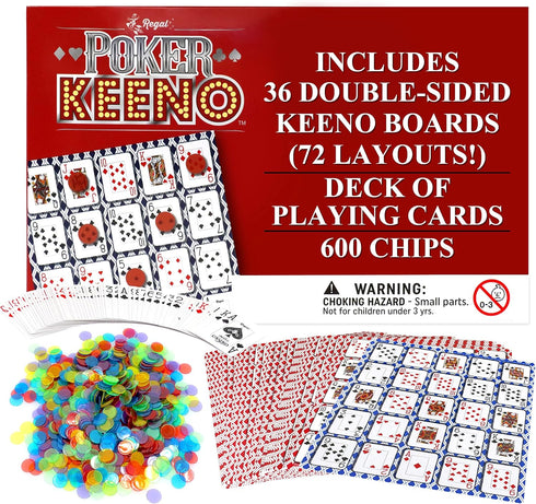 Regal Games - Poker Keeno Bulk Game Set - Includes 36 Two-Sided