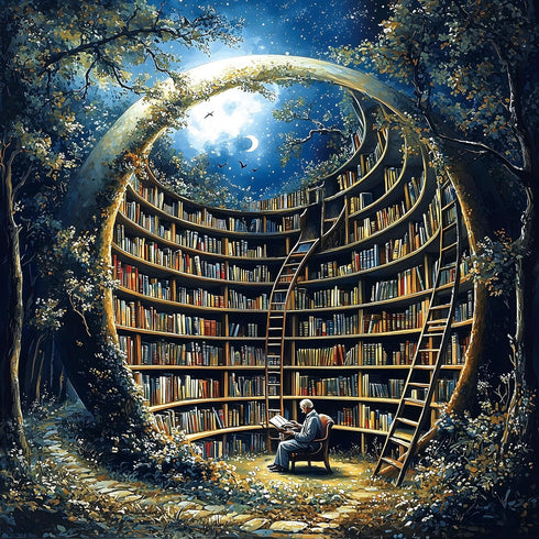 500 Pieces Puzzles for Adults, Magic Moon Library Jigsaw Puzzle for Adults