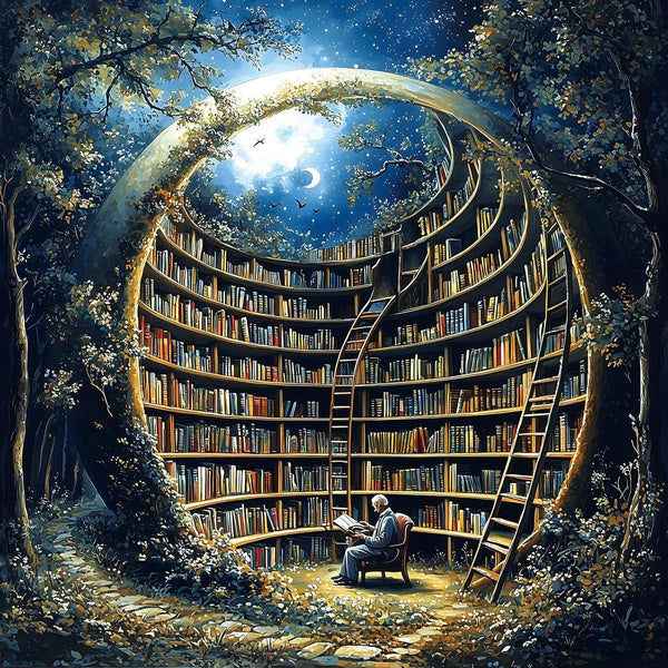 500 Pieces Puzzles for Adults, Magic Moon Library Jigsaw Puzzle for Adults