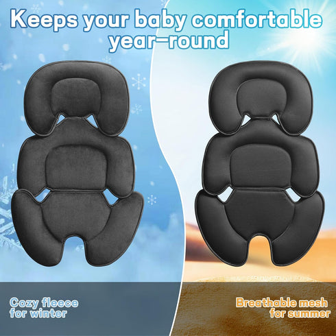 Ihaapsi Universal Baby Seat Liner Reversible Infant Car Seat Insert & Stroller Cushion Head & Body Support for Newborns