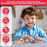 MOMOARI Set 86 6 3 Alphabet Number Early Math Wooden Building Blocks - Blocks in Shapes with Wooden Storage Tray.