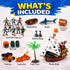 Playset Liberty Imports Bucket of Pirate Action Figures Toys with Pirate Ship, Boat, Treasure Chest, Cannons, Shark