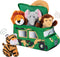 Bundaloo Plush Jungle Animals Set with Realistic Sound, Soft Stuffed Animal Toys with Safari Truck Carrier