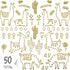 Alpaca Animal and Cactus Wall Decal | Peel and Stick for Kids, Baby Bedroom Nursery, Living Room | 50 pcs Vinyl