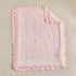 3 Set Flysheep Pieces Tufted Crib Bedding with Ruffle Fringe, Pink Ruffled Comforter with Fitted Sheet and Bed Skirt