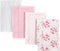 Luvable Friends Unisex Baby Cotton Flannel Burp Cloths - Floral, One Size