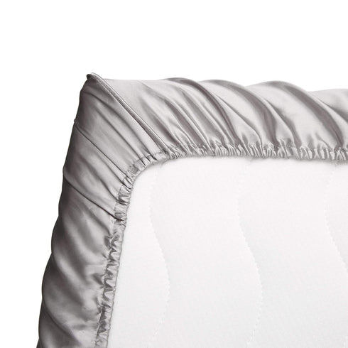 Pro Goleem Fitted Pack n Play Playard Sheet 2 Pack, 27x39 Inch, Unisex White and Gray, Great for Baby Hair Silk Feeling