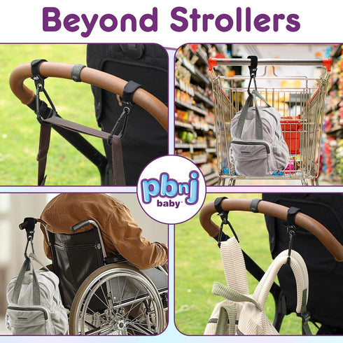 Mommy (2 Pack) Stroller Hooks for Hanging Diaper Bags - Stroller Clip and Stroller Accessories Organizer Hook - Large
