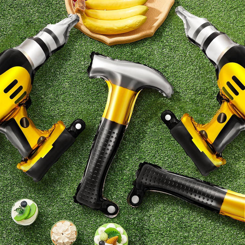 12pcs Hammer Balloons, 17 Inch Inflatable Toys for Construction Party Decorations, Father's Day Party