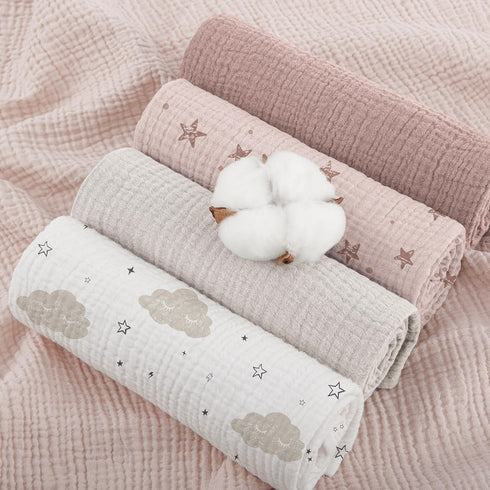 100% 5 Pack, 23.6 23.6 inch, Susurration Muslin Burp Cloths Baby Washcloths Cotton Burp Cloths Baby Girl Absorbent