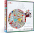 500 23" eeBoo Piece Puzzle - Blue Bird Yellow Bird Jigsaw Puzzle for Adults, Circular with Diameter Made with Recycled