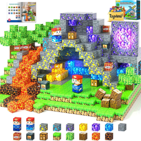 Toyvimo Magnetic Blocks 100PCS Kids Toys Magnetic Building Blocks Build Mine Magnet World