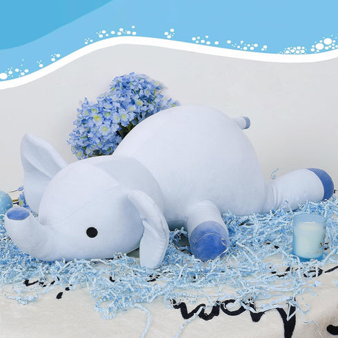 24" Weighted Stuffed Animals - 4.2lb Cute Elephant Plush Toy, Giant Cuddle Plushies Dolls