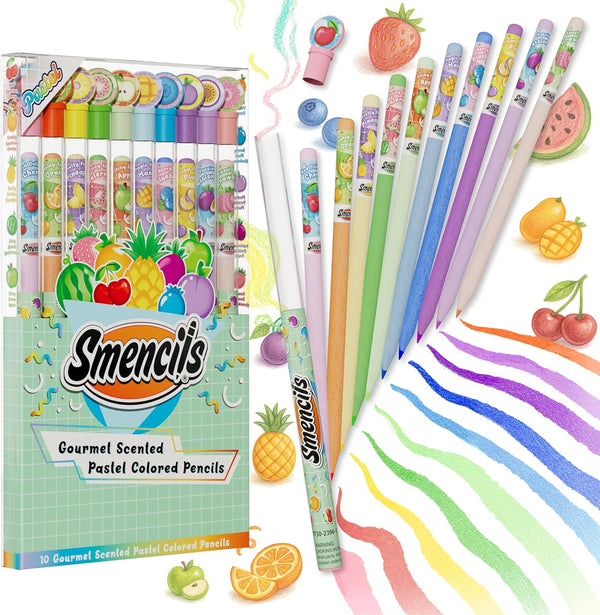 Pastel Colored Smencils - Patented Gourmet Scented Colored Pencils made from Recycled