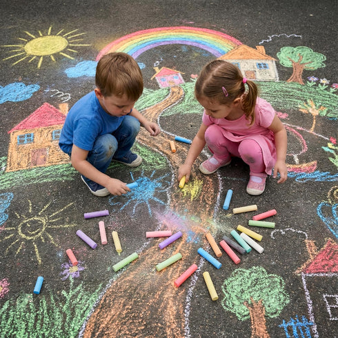 224 Set JOYIN PCS Sidewalk Chalks Non-Toxic Washable Jumbo Chalk for Outdoor Art Play, Painting on Chalkboard