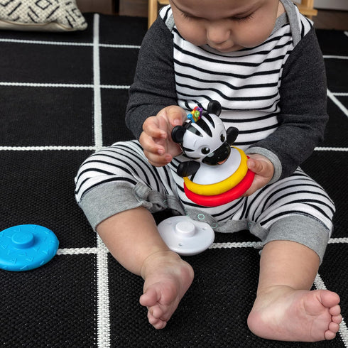 Baby Einstein Stack & Wobble Zen Teether Toy, BPA Free, for Infants 3 Months and Up, Cause and Effect Learning