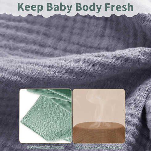 GUNTAIL 2 Pack 41 41 inches Muslin Swaddle Blankets for Newborn, Breathable Soft Receiving Blanket, Large x Swaddle