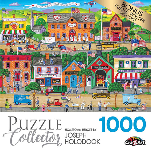 RoseArt Puzzle Collector - Hometown Heroes 1000 Piece Jigsaw Puzzle for Adults