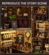Spilay DIY Miniature Dollhouse Kit, Corner Tavern Dollhouse with LED Light, Mini House Building Kit Book Nook