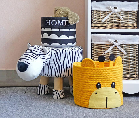 T&T Homewares Small Giraffe Baskets for Baby Diaper Organizer, Nursery Storage Room Decor, Kids Room Organizer, Cat Dog