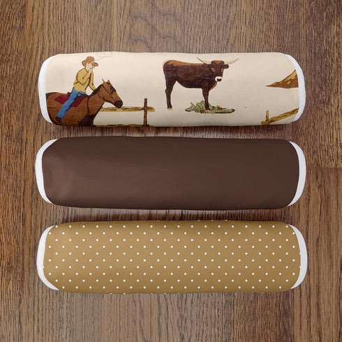 Country 3 Pack Set Sweet Jojo Designs Western Cowboy Baby Boy Absorbent Burp Cloths for Infant Newborn - Red Blue Tan