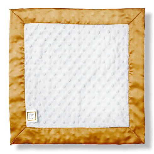 SwaddleDesigns Baby Lovie, Small Security Blanket, Plush Dots with Satin Trim, Gold, 14 x 14 inches (36 x 36 cm) by SwaddleDesigns
