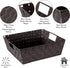 Simplify Large Shelf Woven Strap Tote, Decorative Storage Basket, Built-in Handles, 1 Pack, Chocolate